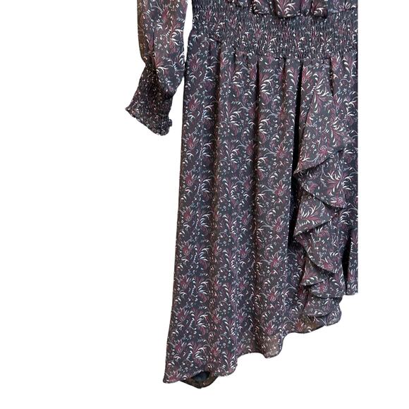 1. State  Floral Asymmetrical Hem Polished Nomad Color Dress Size large NWT - Picture 6 of 15